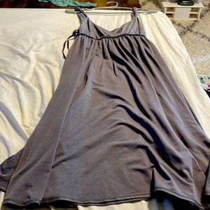 Gray tank top strap dress knee length
